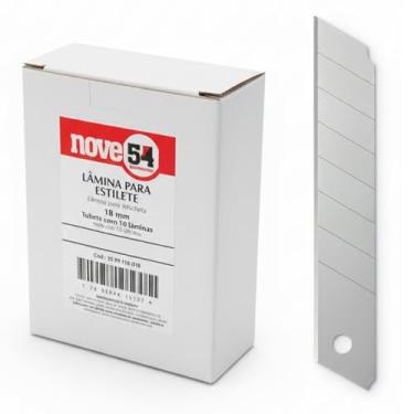 Imagem de Kit 100 Lâminas Estilete Larga 18mm Nove54 Profissional
