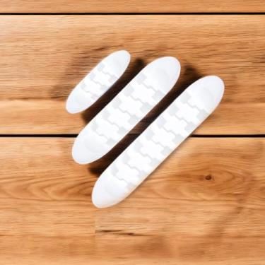 Imagem de Organizador de cabo de silicone autoadesivo, cabo de fone de ouvido, cabo de dados para celular, enrolador multifuncional de fio, suporte de cabo de parede (3 peças) branco