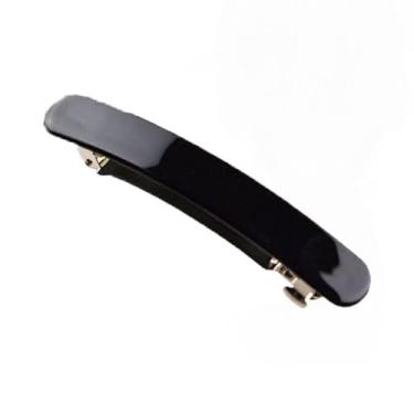 Imagem de Casual para mulheres, elegante, cruzado, garras, rabo de cavalo, prendedor de cabelo, grampo de banana de plástico (preto)