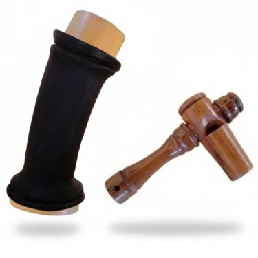 Imagem de Apito Inhambu De Madeira Modelo 01 + Apito Aracuã Com Fole