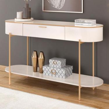 Imagem de Aparador Para Sala De Estar Orgânico Industrial Beca D05 Off White - L