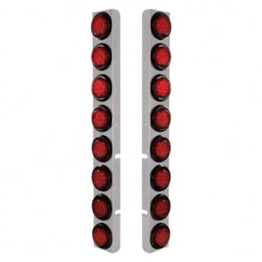 Imagem de United Pacific 37331 PB SS Suporte de limpador de ar traseiro com 16 x 9 luzes LED 5 cm – LED vermelho e lente