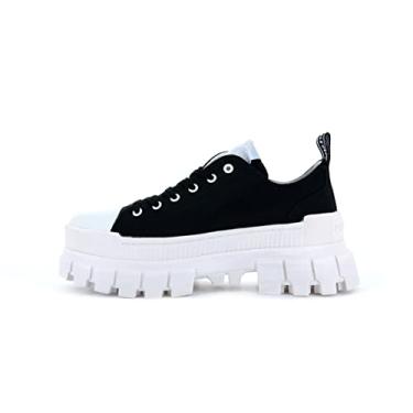 Imagem de PALLADIUM Women's Revolt Lo TX Fashion Sneaker, Black/Marshmallow, 6.5 M