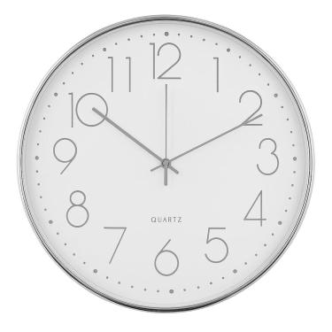 Imagem de Relógio De Parede Decorativo 30Cm Luxo Moderno Cromado