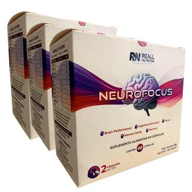 Imagem de Combo 3 Neurofocus Concentração Foco Reall Nutrition 60 Caps-Unissex