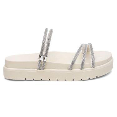 Imagem de Papete Chinelo 3 Tiras Brilhantes Sandália Casual Strass Modinha Blogu