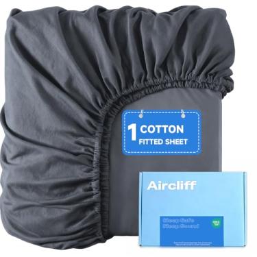 Imagem de Aircliff Lençol com elástico para colchão de futon tradicional japonês, 100% algodão, super macio e lavável na máquina (Queen)