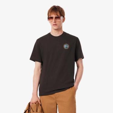 Imagem de Camiseta de Malha Estampada Múltipla - Lacoste, Marrom, XL
