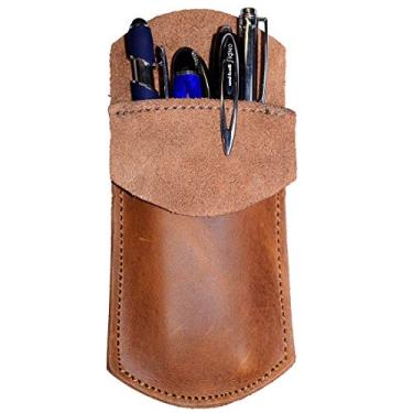 Imagem de Protetor de bolso de couro durável para esconder e beber, estojo de lápis, suporte de caneta, essencial de escritório e trabalho, feito à mão inclui garantia de 101 anos: mogno de malte único