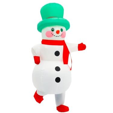 Imagem de Rysotowy Fantasia de Natal inflável para adultos, árvore de Natal, boneco de neve, fantasia de Papai Noel, traje de Natal, Coloful, Tamanho Único