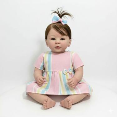 Imagem de Bebê reborn artesanal menina para banho cabelo fio a fio - Mundo Azul 