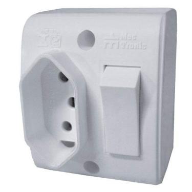 Imagem de Interruptor Simples Com Tomada 10a + T 2p Branca - Mectronic