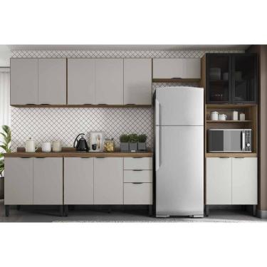 Imagem de Cozinha Completa Firenze 6 Peças (3aéreos+2balcões+1paneleiro) C6p128 Amendola-nude Prime Tx - Demóbile