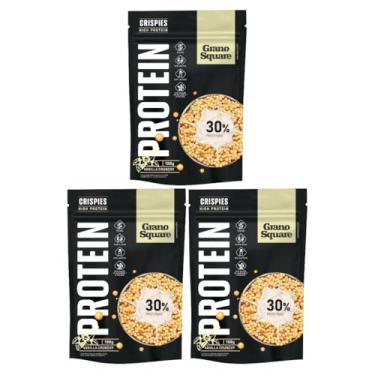 Imagem de Kit 3 Crispies Vanilla Crunchy Protein Vegano, s/Glúten, s/Açúcar e Muita Proteína 180g | Grano Square