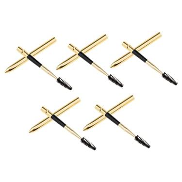 Imagem de barenx 5 peças de rímel de cílios de nylon reutilizáveis, varinha espiral, escova portátil para pentear sobrancelhas