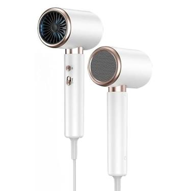 Imagem de Secador de Cabelo Profissional 127V 220V 2000W Turbo Ionic Silenciosoc com Difusor Pequeno Portátil Compacto Para Viagem (Branco(127V))