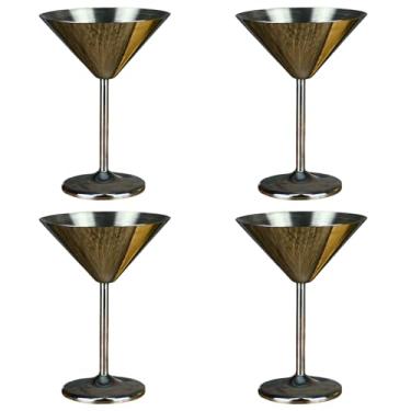 Imagem de LUMINFLY Conjunto de 4 copos de aço inoxidável, taças de coquetel de metal inquebráveis para festas, restaurantes e festas – Aço inoxidável 304