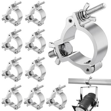 Imagem de Chewtoyo 10 peças, braçadeiras de alumínio de palco de 100 kg, serve para tubo/tubo Od de 4,8 a 5 cm para iluminação de DJ de cabeça móvel, luzes parciais de grampo de treliça LED