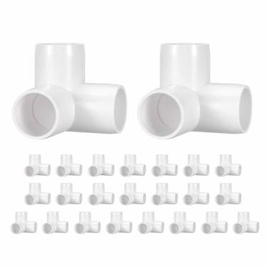 Imagem de DTGN 24 peças de encaixe de PVC de cotovelo de 1/5.1 cm, encaixe de tubo de PVC de grau de mobiliário SCH40, conector de cotovelo de canto DIY para móveis de construção, conexão de estrutura de estufa