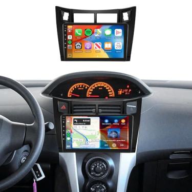 Imagem de Rádio de carro estéreo para Toyota Yaris 2006-2011 2 + 64G, tela sensível ao toque de 9 polegadas/Android 13/Wireless CarPlay/Android Auto/DSP EQ/Navegação GPS/WiFi/Bluetooth/FM/RDS/SWC/HD