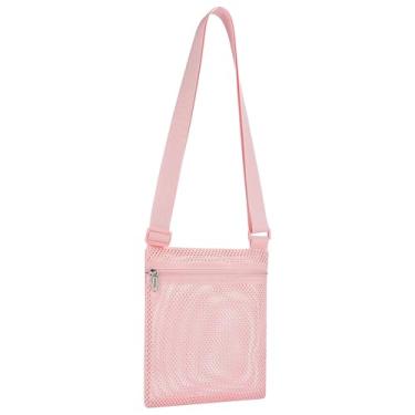 Imagem de USPECLARE Bolsa transversal de malha semi-transparente resistente, rosa