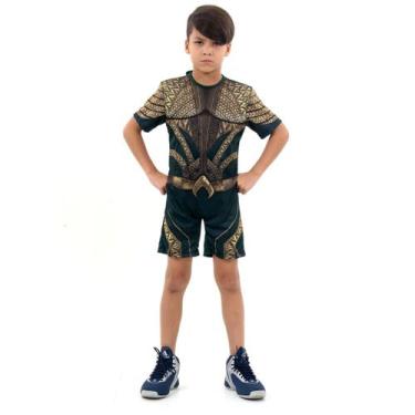 Imagem de Fantasia Aquaman Infantil Curto com Musculatura - Liga da Justiça - Su