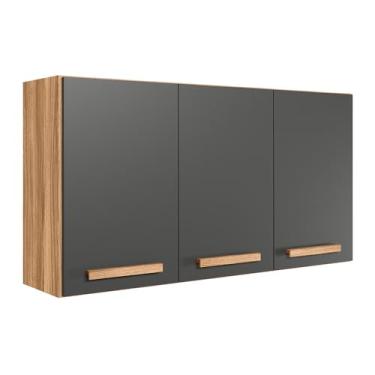 Imagem de Armario para Cozinha Modulado 120cm Fechado com 3 Portas (cinza)