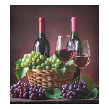 Imagem de SEHANY Capa magnética para lava-louças de uva e vinho tinto, adesivos magnéticos decorativos antiarranhões para painel de geladeira e lava-louças, decoração de dia dos namorados para cozinha doméstica