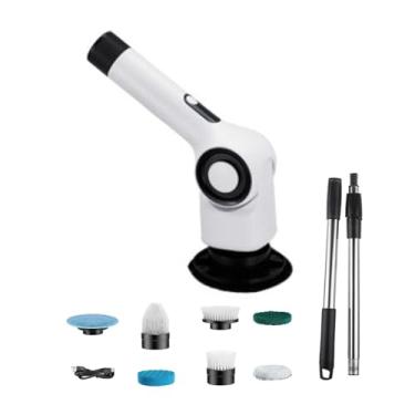 Imagem de WeiLaiKeQi Escova de limpeza de chuveiro, limpador de banheiro, escova rotativa, máquina de limpeza para automóveis, BRANCO