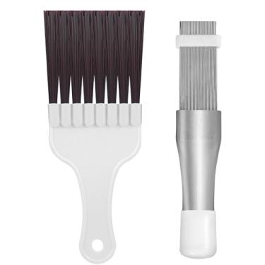 Imagem de 2 peças kit de limpeza de pente de barbatana de ar condicionado, escova de limpeza de bobina CA, condensador, alisador de barbatana, pente de evaporador CA, ferramenta de limpeza de reparo de radiador
