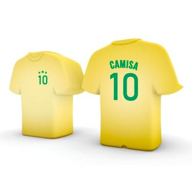 Imagem de Luminária 3D Camisa 10 Seleção Brasil – Decoração LED de Mesa Esportiva