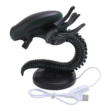 Imagem de Zerodis Decoração de Lâmpada de Mesa Alienígena de Resina, Luzes Noturnas Sci Fi LED Filme Mesa de Cabeceira Estatueta de Alienígena Luz Noturna para Decoração de Casa Quarto Escritório Deskptop (#12)