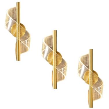 Imagem de Kit 3x Arandela Dourada Espiral Zéfiro 7w Bivolt Troca De Cor No Interruptor