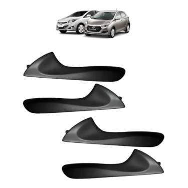 Imagem de Kit 4 Gatilho Maçaneta Interna Dianteira e/ou Traseira Hb20 Hb20S Hb20X Até 2019 Preto fosco