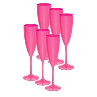 Imagem de Taça Espumante 20pçs Acrilico Cristal Premium 170ml Neoplas, Rosa
