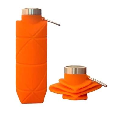 Imagem de Copo de Água Portátil de Silicone Dobrável – Leve, Flexível e Reutilizável para Esportes, Viagens e Academia (Laranja)