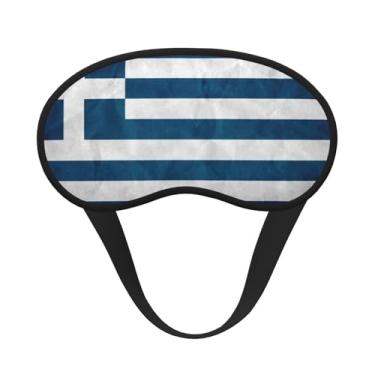 Imagem de Máscara de dormir blackout com estampa de bandeira grega máscara de luz macia para dormir meditação viagem ioga