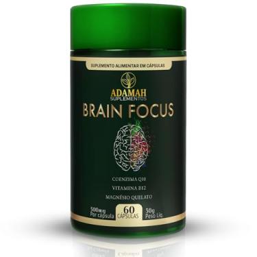 Imagem de Brain Focus Adamah - Nootrópico para Memória e Concentração - Com Fosfatidilserina, L-Tirosina, Coenzima Q10, Magnésio Quelato e Cafeína - 60 Cápsulas