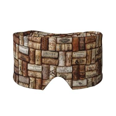 Imagem de Máscara protetora para olhos e orelhas com estampa de cortiça de vinho, respirável, ajustável, blecaute, confortável