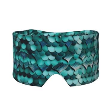 Imagem de Máscara protetora para olhos e orelhas com estampa de escama de peixe sereia respirável ajustável blecaute confortável