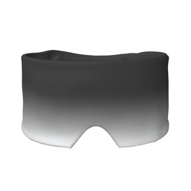 Imagem de Máscara de proteção para olhos e orelhas com estampa branca a preta, respirável, ajustável, blecaute, confortável