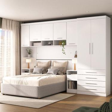 Imagem de Quarto Modulado Queen com Guarda-roupas Maleiro e Cabeceira Alpes Master Luciane Moveis