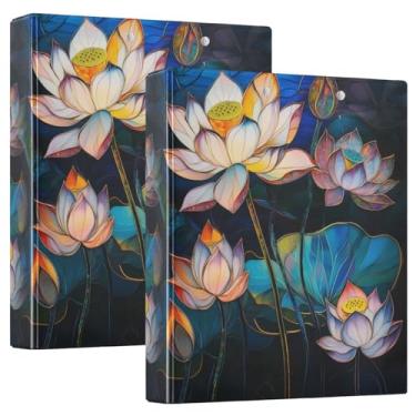 Imagem de Burbuja Pasta Lotus com 3 argolas de 3 cm para trabalho de escritório, fichário aberto D serve para papel tamanho carta com visão clara, 2 bolsos, 1 pacote