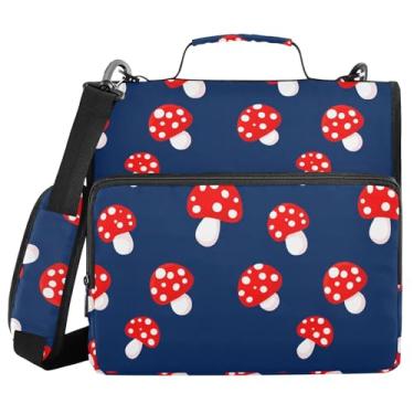 Imagem de Burbuja Pasta de fichário com zíper azul escuro com 3 anéis com lixa expansível e alça de ombro para laptop de 13 polegadas, vários bolsos para trabalho de escritório