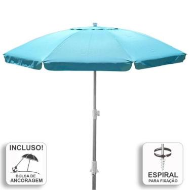 Imagem de Guarda-Sol Zaka Alumínio 2.5 metros Turquesa Grande Reforçado com Espi