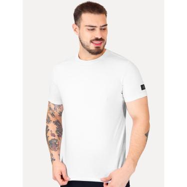 Imagem de Camiseta Calvin Klein Jeans Masculina Sustainable Sleeve Tag Branca-Masculino