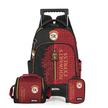 Imagem de Mochila de Rodas Lancheira Térmica Estojo Box Harry Potter