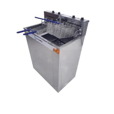 Imagem de Fritadeira Elétrica Industrial Água e Óleo JL Colombo 2 Cubas de 18 Li