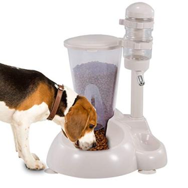 Imagem de Dispenser de Água e Comida Ração Automática para Pets Fontaine d Eau Cães Gatos 2 em 1