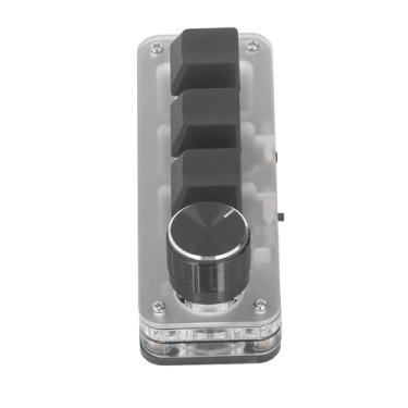 Imagem de LiebeWH Mini Teclado Sem Fio Azul, Teclado Programável Mini Interruptor de 3 Teclas 1 Botão Conexão USB BT Programável Mecânico para Jogos Com LED RGB